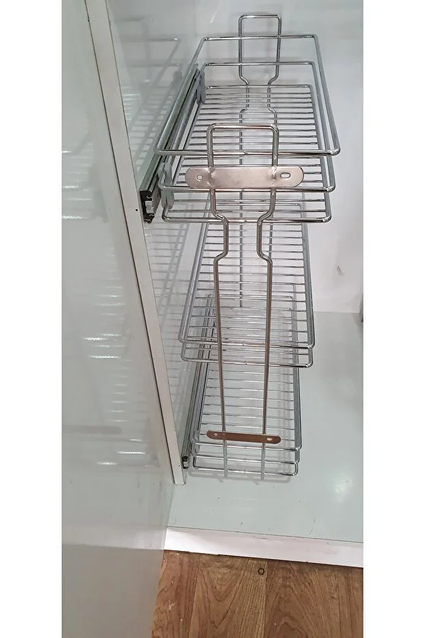 3 katlı Yandan Raylı Mutfak Dolap içi Şişelik(yağdanlık) 20.5cm